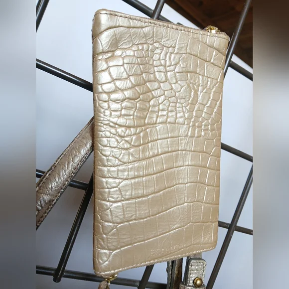 Brahmin 3pcSet Melbourne Asher Tote Bag Wallet&Case Crocodile Embossed Champagne - Picture 16 of 16